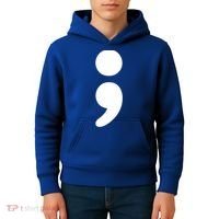 Semicolon Tal Health Matters Awareness Month Gift Kids Hoodie thumb 4