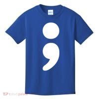 Semicolon Tal Health Matters Awareness Month Gift Kids T-Shirt thumb 0