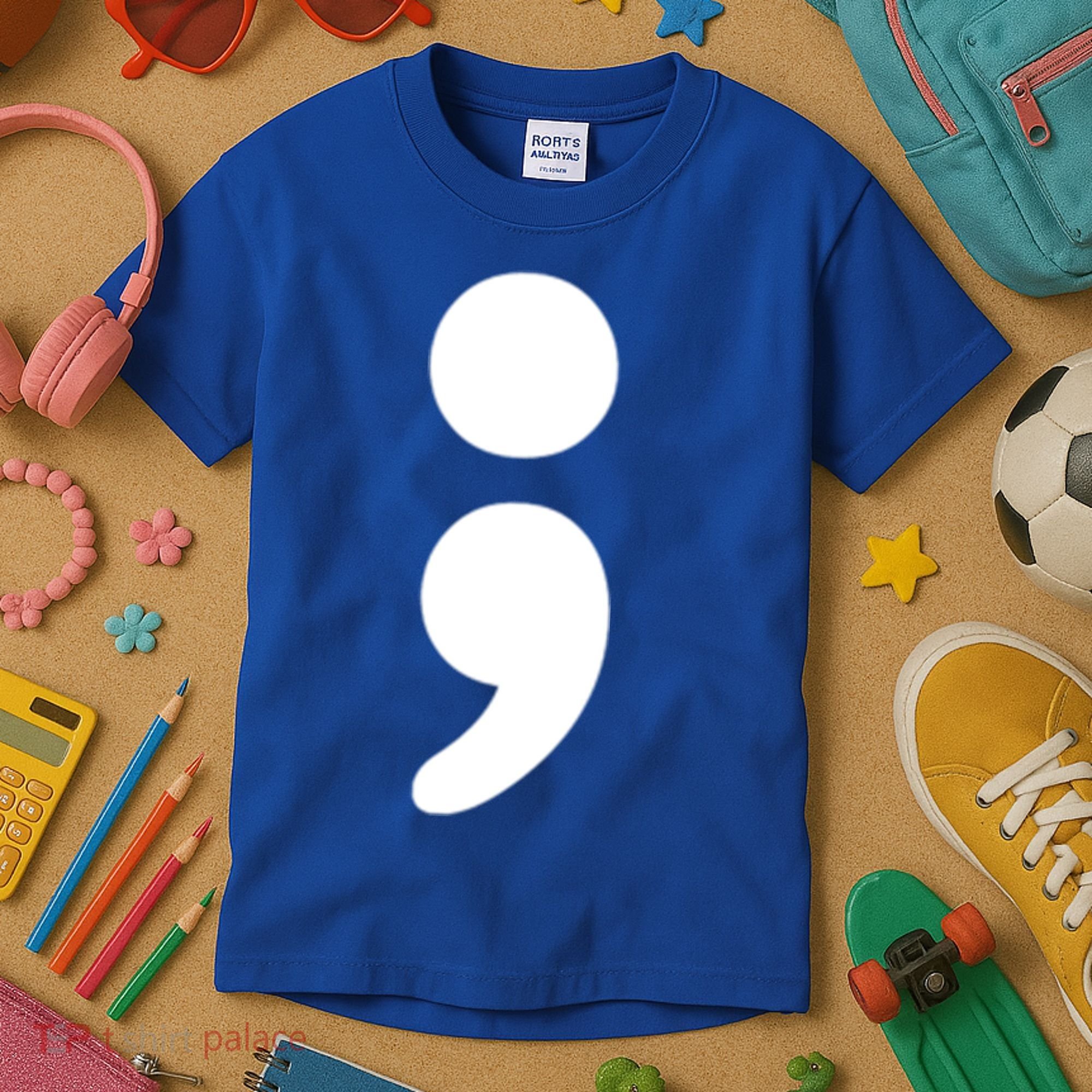 Semicolon Tal Health Matters Awareness Month Gift Kids T-Shirt