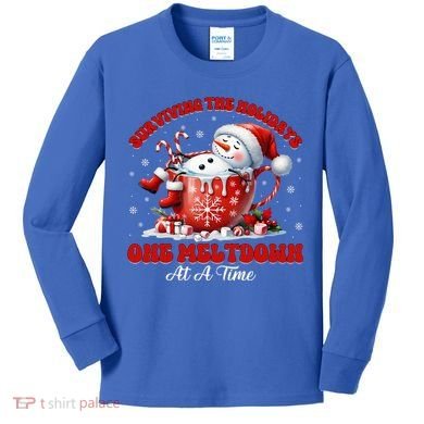 Surviving The Holidays One Meltdown Kids Long Sleeve Shirt