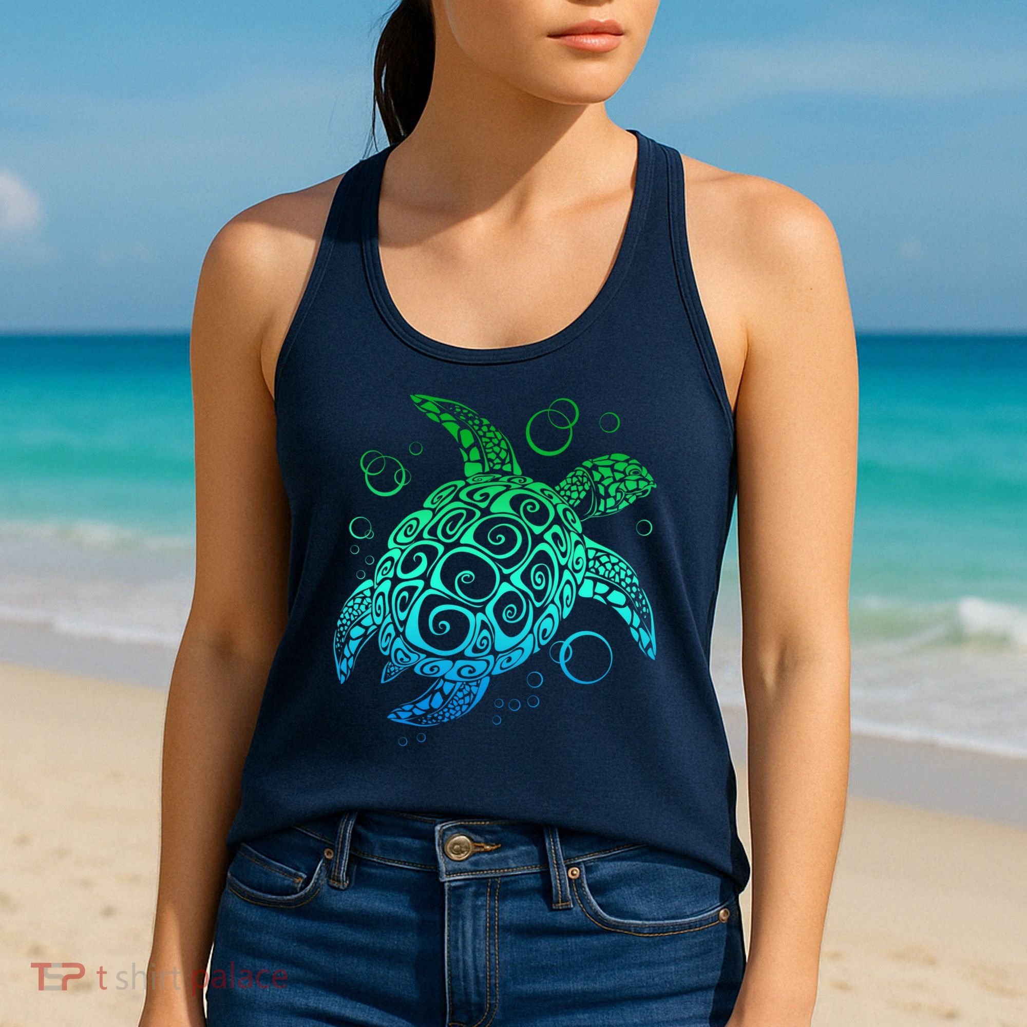 Sea Turtle Hawaiian Honu Long Women's Tank Top