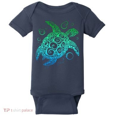 Sea Turtle Hawaiian Honu Long Baby Bodysuit