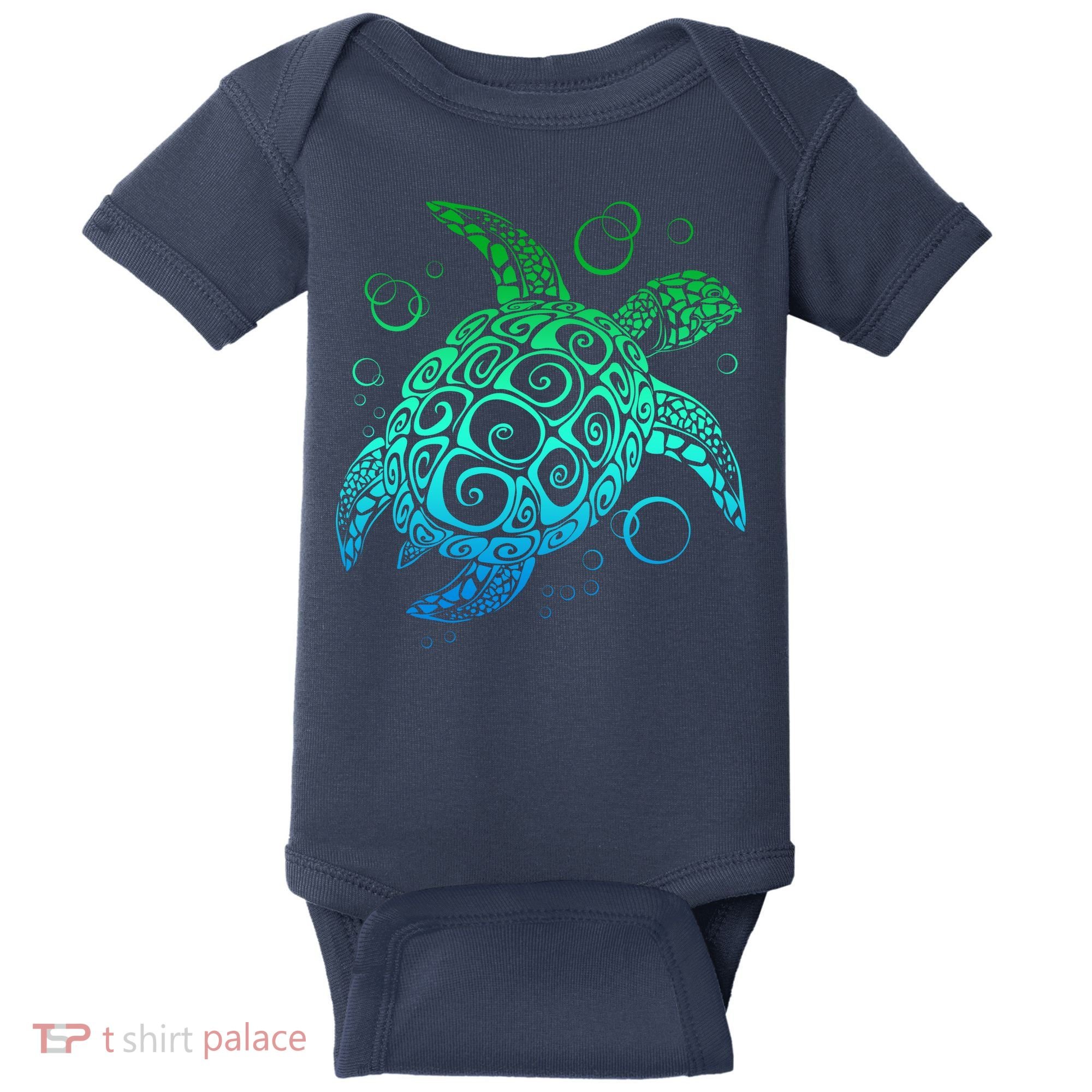 Sea Turtle Hawaiian Honu Long Baby Bodysuit