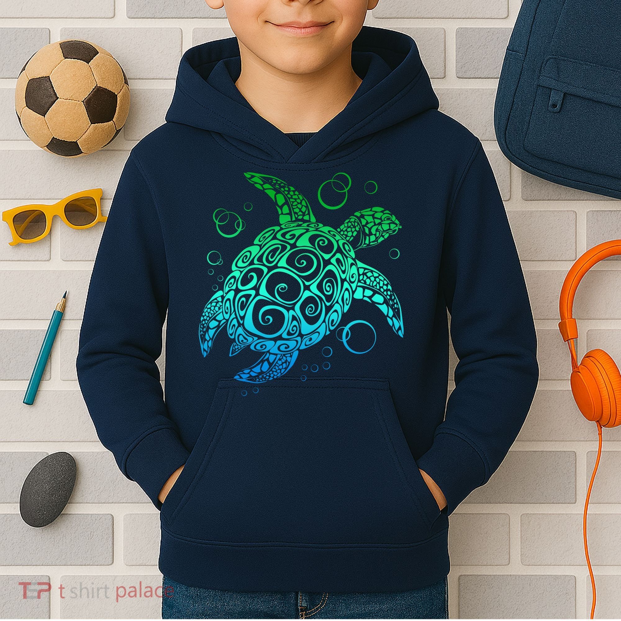 Sea Turtle Hawaiian Honu Long Kids Hoodie