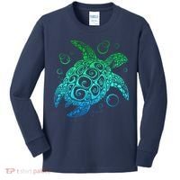 Sea Turtle Hawaiian Honu Long Kids Long Sleeve Shirt thumb 0