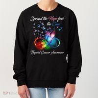 Spread The Hope Find The Cure Thyroid Cancer Awareness Funny Gift Women's Sweatshirt thumb 0