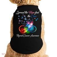 Spread The Hope Find The Cure Thyroid Cancer Awareness Funny Gift Doggie Tank thumb 0