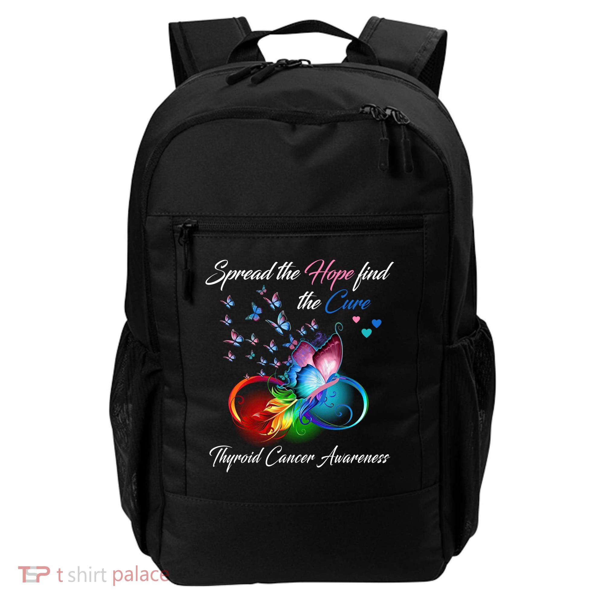Spread The Hope Find The Cure Thyroid Cancer Awareness Funny Gift Backpack