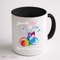 Spread The Hope Find The Cure Thyroid Cancer Awareness Funny Gift Coffee Mug thumb 1