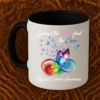 Spread The Hope Find The Cure Thyroid Cancer Awareness Funny Gift Coffee Mug thumb 2