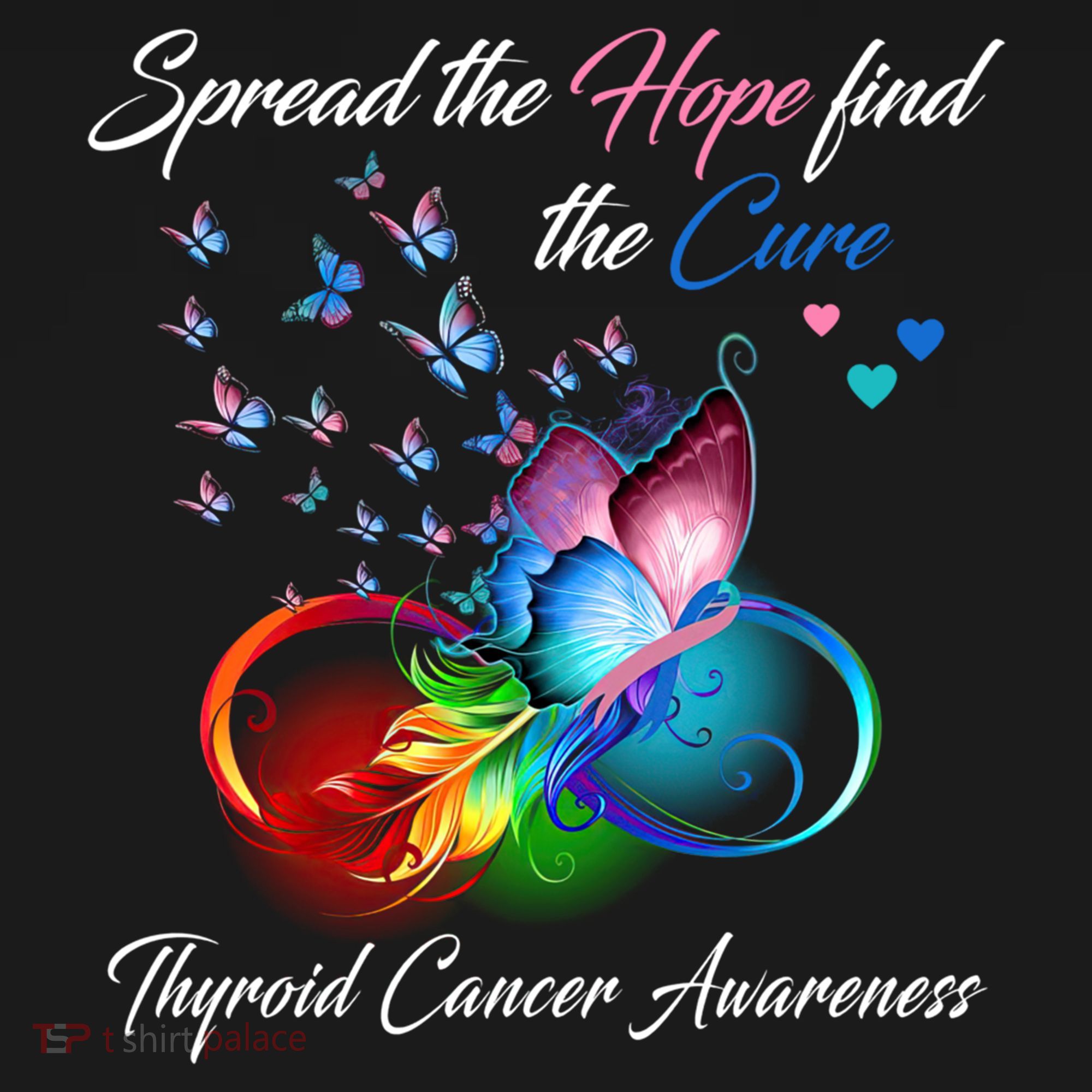 Spread The Hope Find The Cure Thyroid Cancer Awareness Funny Gift Women's Hoodie