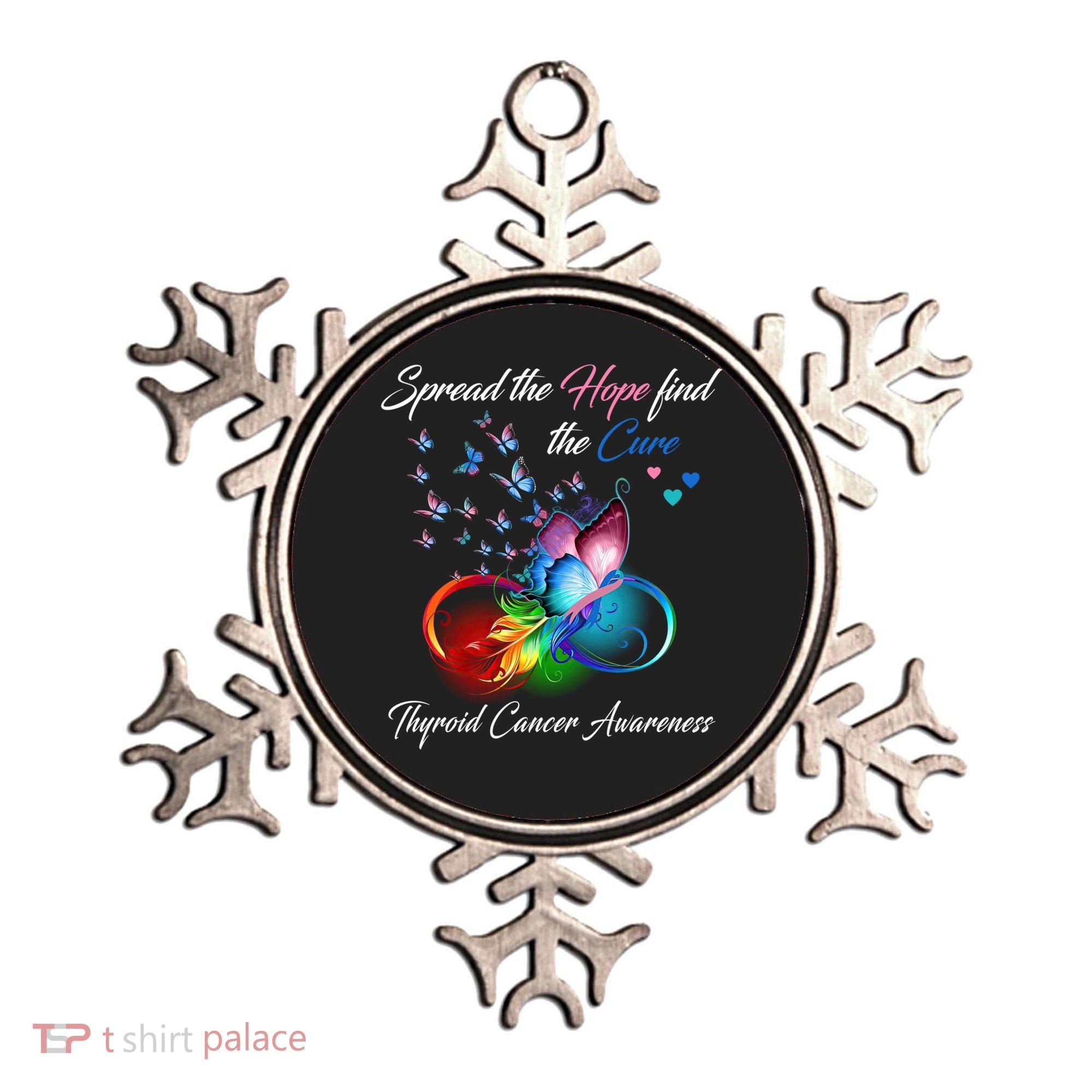Spread The Hope Find The Cure Thyroid Cancer Awareness Funny Gift Ornament