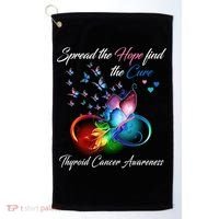 Spread The Hope Find The Cure Thyroid Cancer Awareness Funny Gift Golf Towel thumb 0