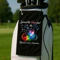 Spread The Hope Find The Cure Thyroid Cancer Awareness Funny Gift Golf Towel thumb 2