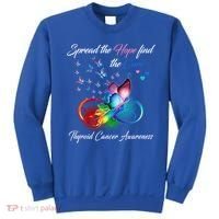 Spread The Hope Find The Cure Thyroid Cancer Awareness Funny Gift Sweatshirt thumb 0
