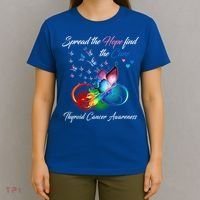 Spread The Hope Find The Cure Thyroid Cancer Awareness Funny Gift T-Shirt thumb 4