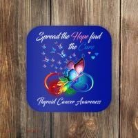 Spread The Hope Find The Cure Thyroid Cancer Awareness Funny Gift Coaster thumb 0