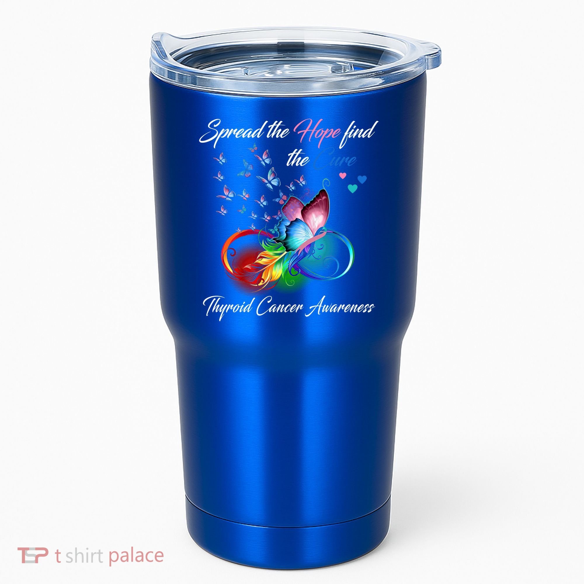 Spread The Hope Find The Cure Thyroid Cancer Awareness Funny Gift Tumbler