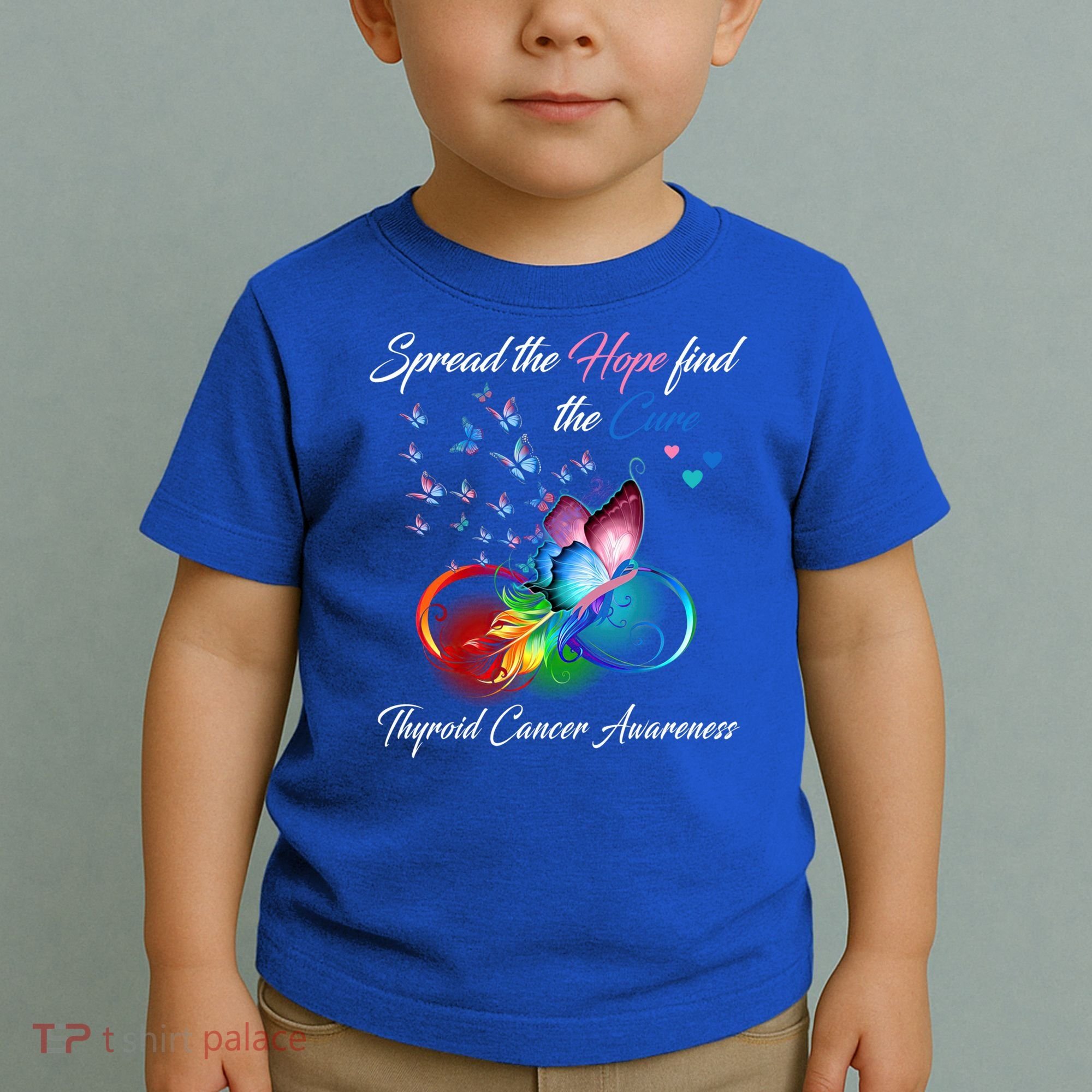 Spread The Hope Find The Cure Thyroid Cancer Awareness Funny Gift Toddler T-Shirt