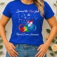 Spread The Hope Find The Cure Thyroid Cancer Awareness Funny Gift Women's T-Shirt thumb 2