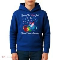 Spread The Hope Find The Cure Thyroid Cancer Awareness Funny Gift Kids Hoodie thumb 4