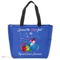 Spread The Hope Find The Cure Thyroid Cancer Awareness Funny Gift Tote Bag thumb 0