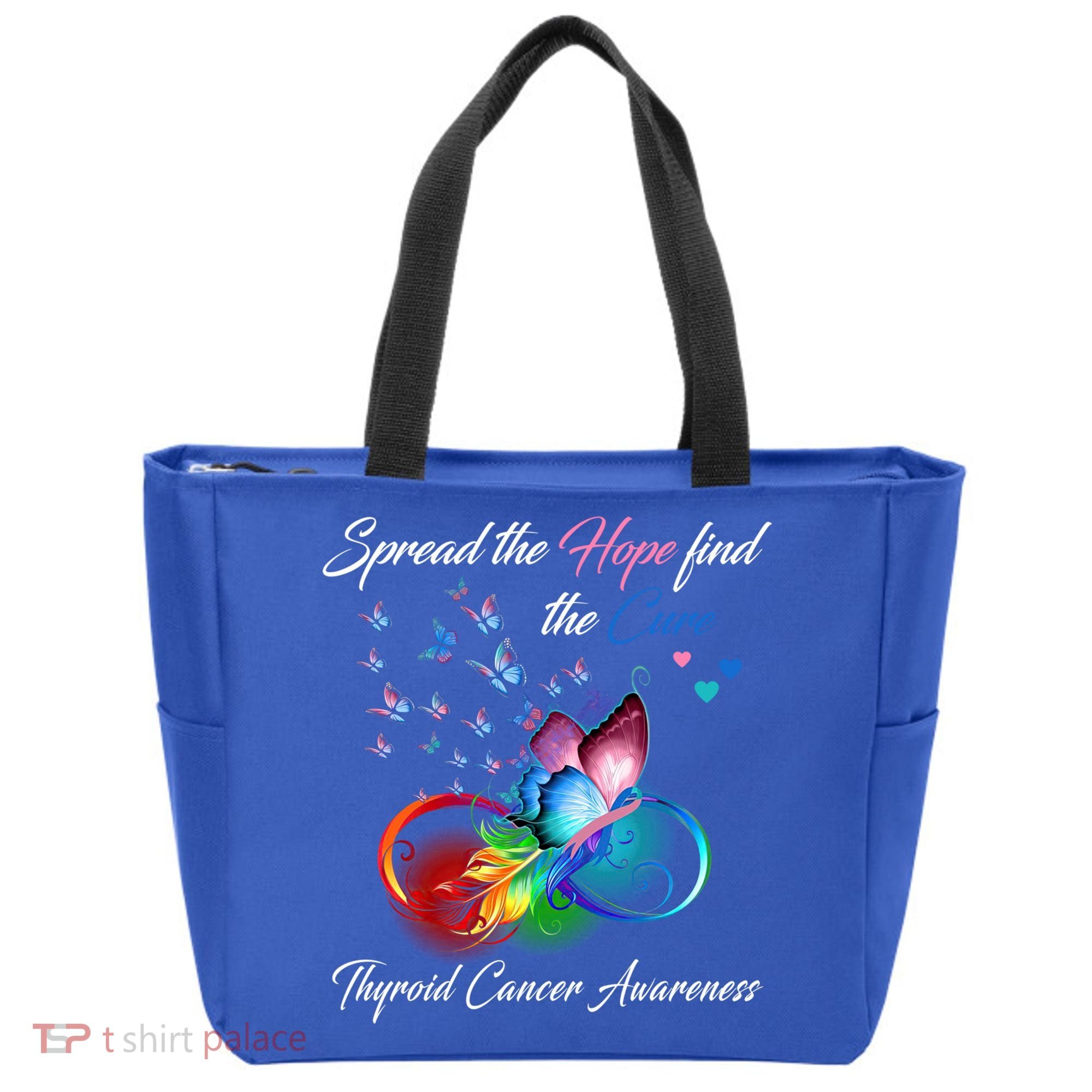 Spread The Hope Find The Cure Thyroid Cancer Awareness Funny Gift Tote Bag