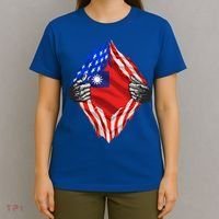 Super Taiwanese Heritage Taiwan Roots Usa Flag Cool Gift T-Shirt thumb 4