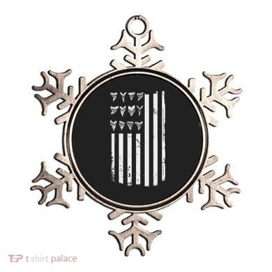 Shark Tooth Hunting American Flag Design For Fossil Hunter Ornament