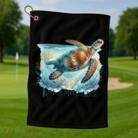 Sea Turtle Islamorada Florida Keys Golf Towel thumb 1