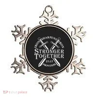 Strongers Together Iron Sharpens Iron Proverbs Ornament thumb 0