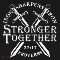 Strongers Together Iron Sharpens Iron Proverbs Ornament thumb 1