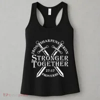 Strongers Together Iron Sharpens Iron Proverbs Women's Tank Top thumb 3