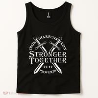 Strongers Together Iron Sharpens Iron Proverbs Tank Top thumb 2