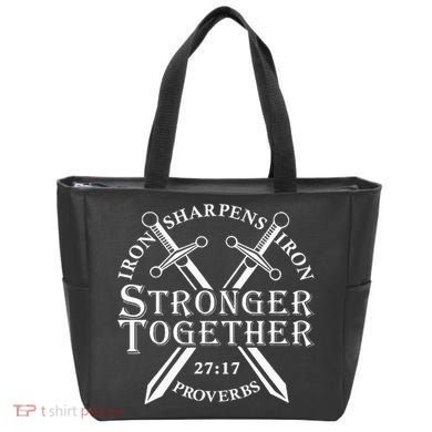 Strongers Together Iron Sharpens Iron Proverbs Tote Bag