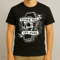 Sober Till It's Over AA NA Recovery Alcoholics Anonymous T-Shirt thumb 3