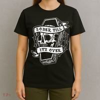 Sober Till It's Over AA NA Recovery Alcoholics Anonymous T-Shirt thumb 4
