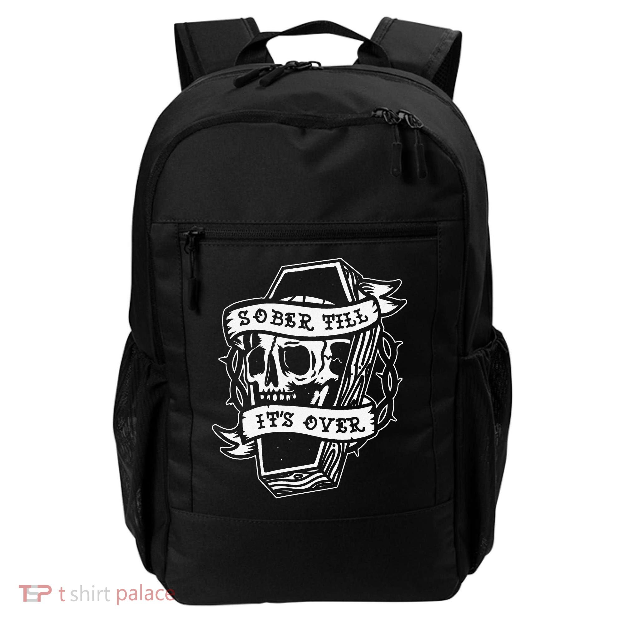 Sober Till It's Over AA NA Recovery Alcoholics Anonymous Backpack