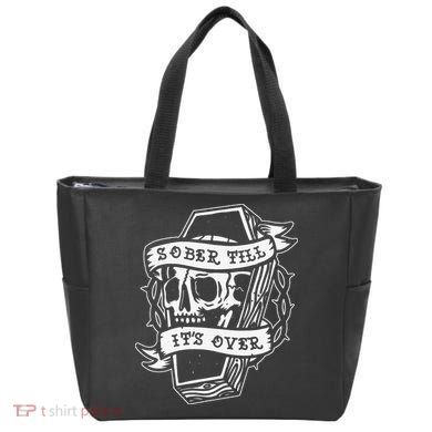 Sober Till It's Over AA NA Recovery Alcoholics Anonymous Tote Bag