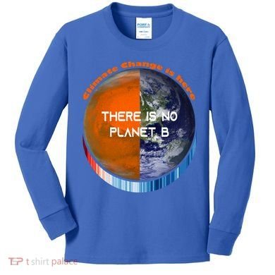 Showyourstripes – There Is No Planet B Climate Change Gift Kids Long Sleeve Shirt