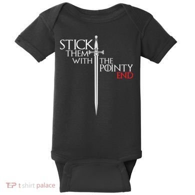 Stick Them With The Pointy End Baby Bodysuit