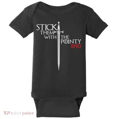Stick Them With The Pointy End Baby Bodysuit