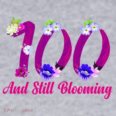Still Blooming 100th Birthday Flowers Women's Racerback Cropped Tank