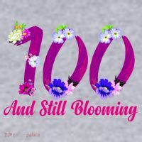 Still Blooming 100th Birthday Flowers Women's Racerback Cropped Tank thumb 2
