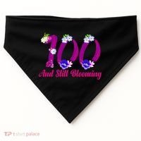 Still Blooming 100th Birthday Flowers USA-Made Doggie Bandana thumb 0