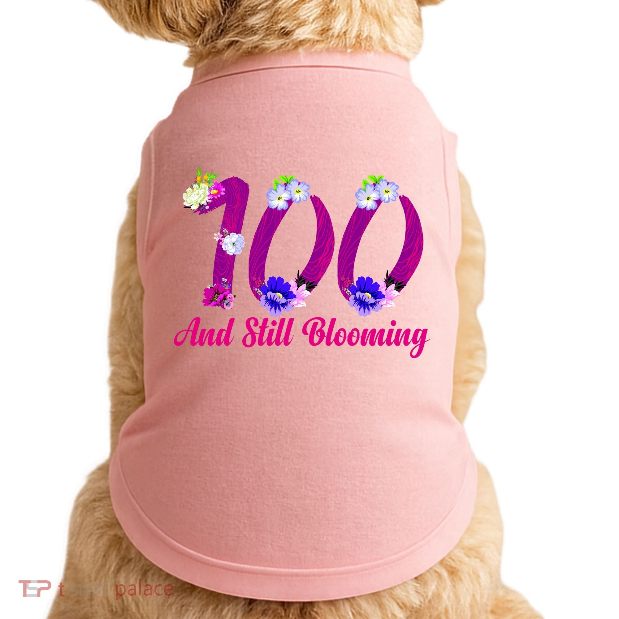 Still Blooming 100th Birthday Flowers Doggie Tank