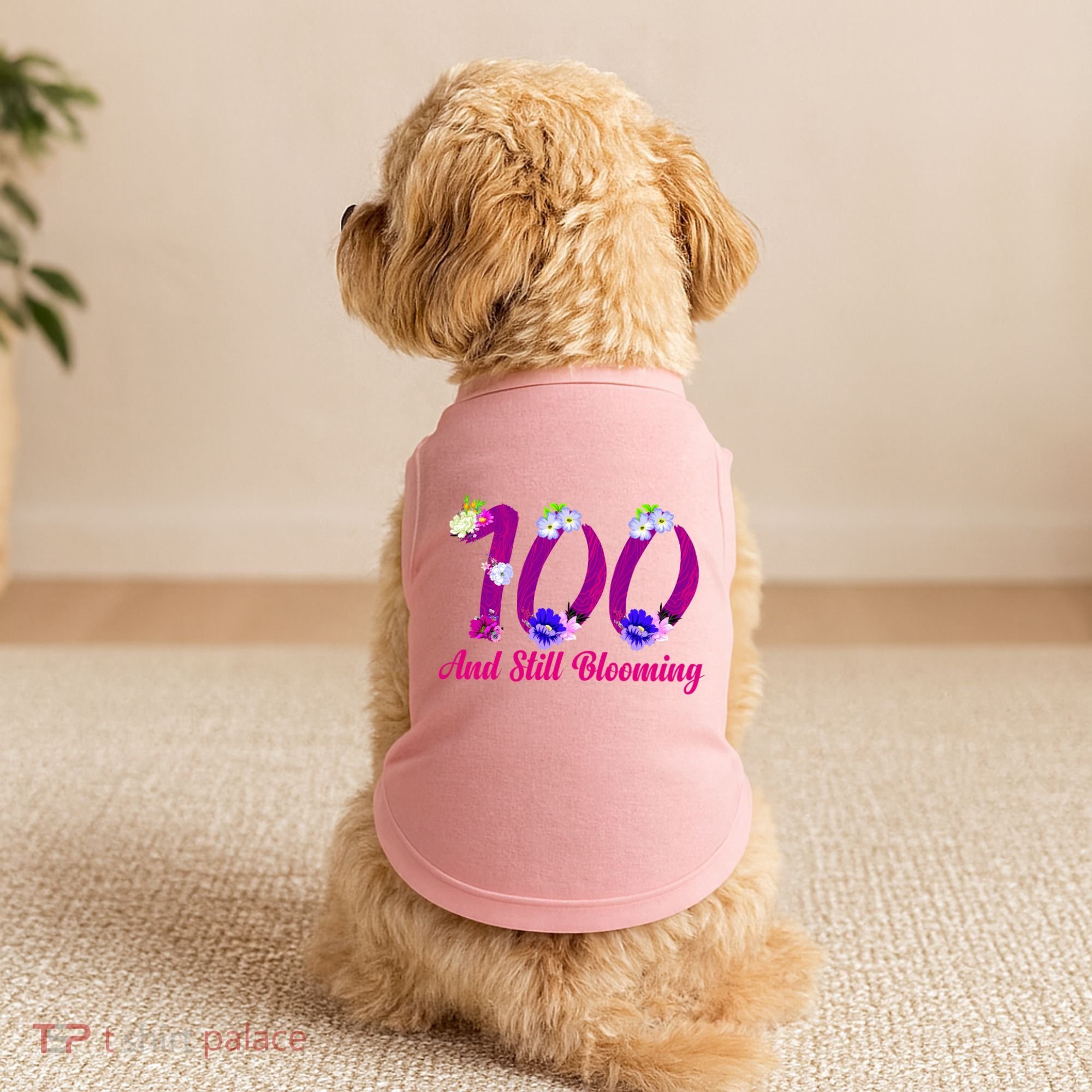 Still Blooming 100th Birthday Flowers Doggie Tank