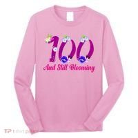 Still Blooming 100th Birthday Flowers Long Sleeve Shirt thumb 0