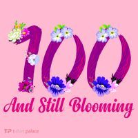 Still Blooming 100th Birthday Flowers Button thumb 1