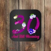 Still Blooming 30th Birthday Flowers Coaster thumb 0
